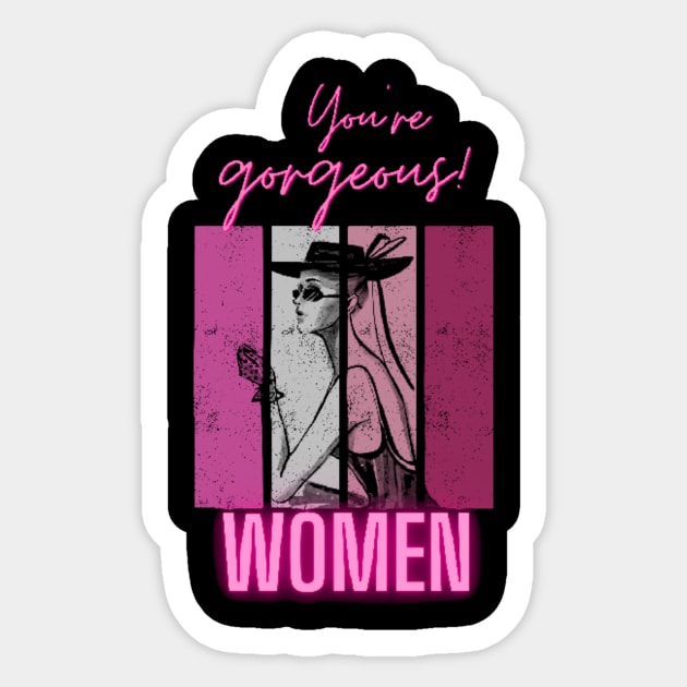 Women are gorgeous art- T-shirt Sticker by AWhouse 